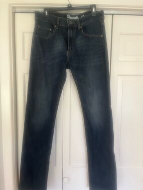 Wrangler Men's Straight Jeans in Dark Blue Denim